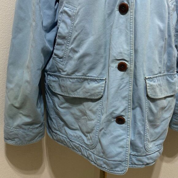 L.L. Bean Quilted Insulated Blue Canvas Barn Chore Coat Women's Size X-Large - Picture 3 of 12